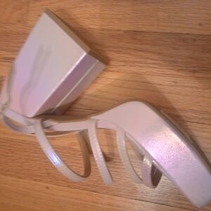 Abound White Heels with High Platform and Tall Heel